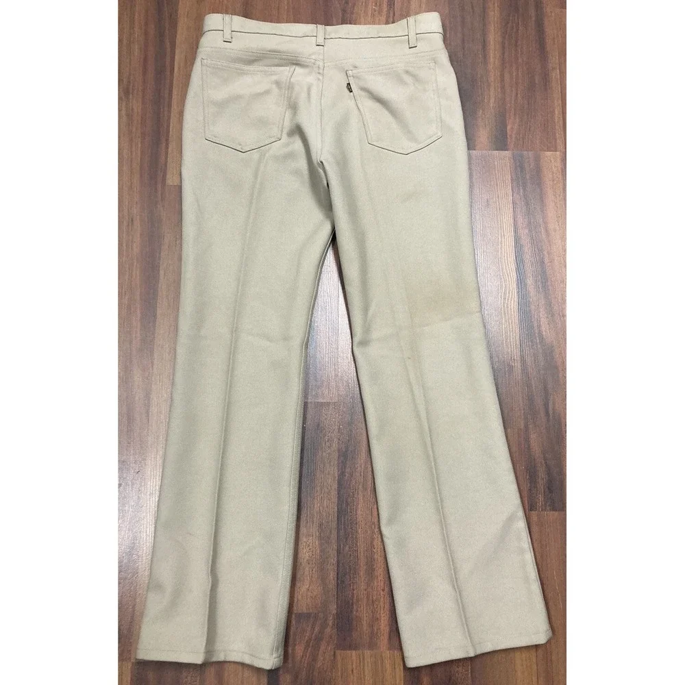 Vintage Levis Mens Tag 36 x 32 Beige Polyester Pants Black‎ Label 10517